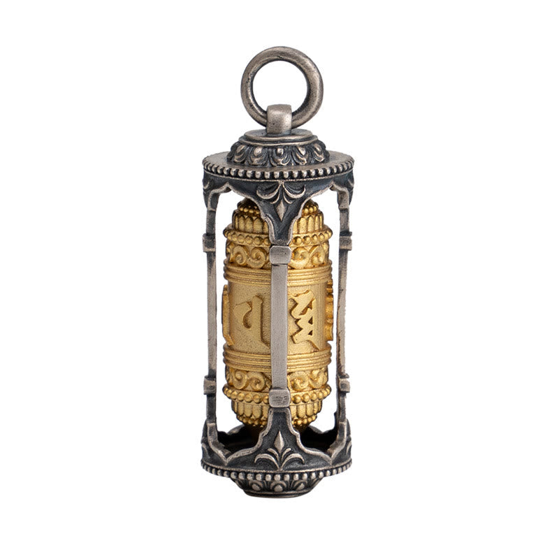Buddha Stones 925 Sterling Silver Tibetan Prayer Wheel Om Mani Padme Hum Wisdom Necklace Pendant - image 14