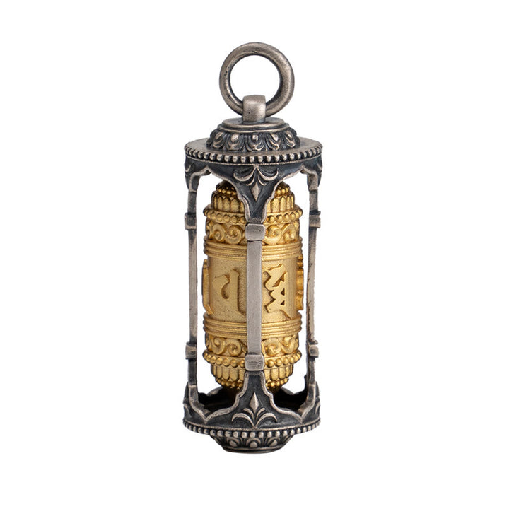 Buddha Stones 925 Sterling Silver Tibetan Prayer Wheel Om Mani Padme Hum Wisdom Necklace Pendant - image 14
