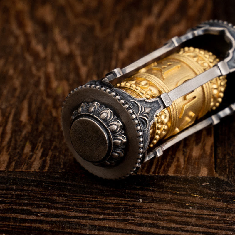 Buddha Stones 925 Sterling Silver Tibetan Prayer Wheel Om Mani Padme Hum Wisdom Necklace Pendant - image 11