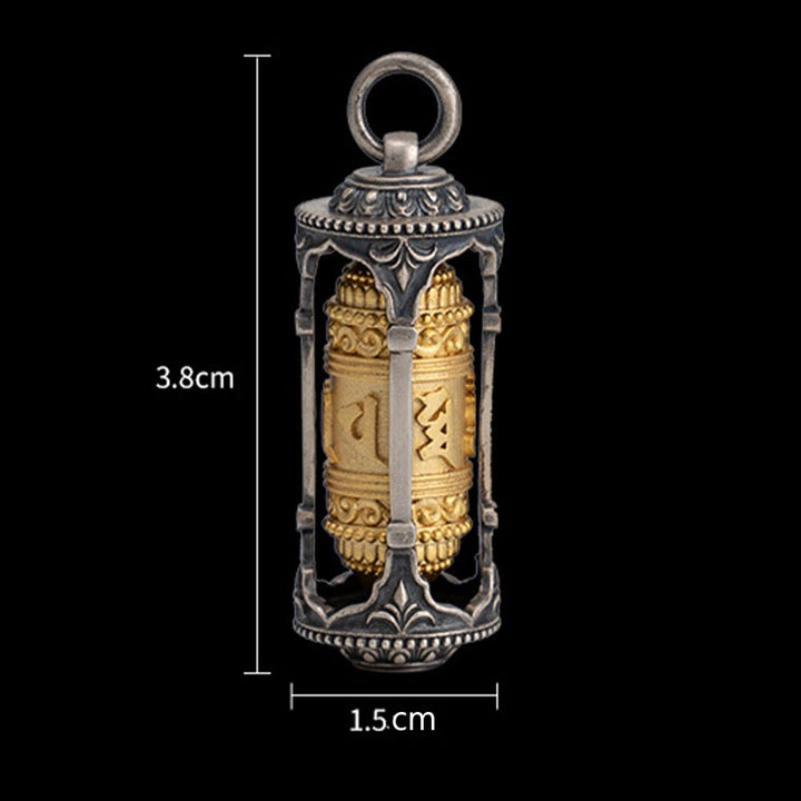 Buddha Stones 925 Sterling Silver Tibetan Prayer Wheel Om Mani Padme Hum Wisdom Necklace Pendant - image 12