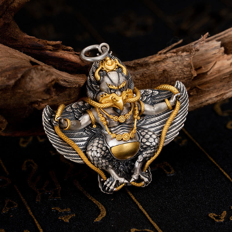 Buddha Stones 925 Sterling Silver Tibetan Garuda Bird Wisdom Necklace Pendant - Garuda(Pendant Only) - image 1