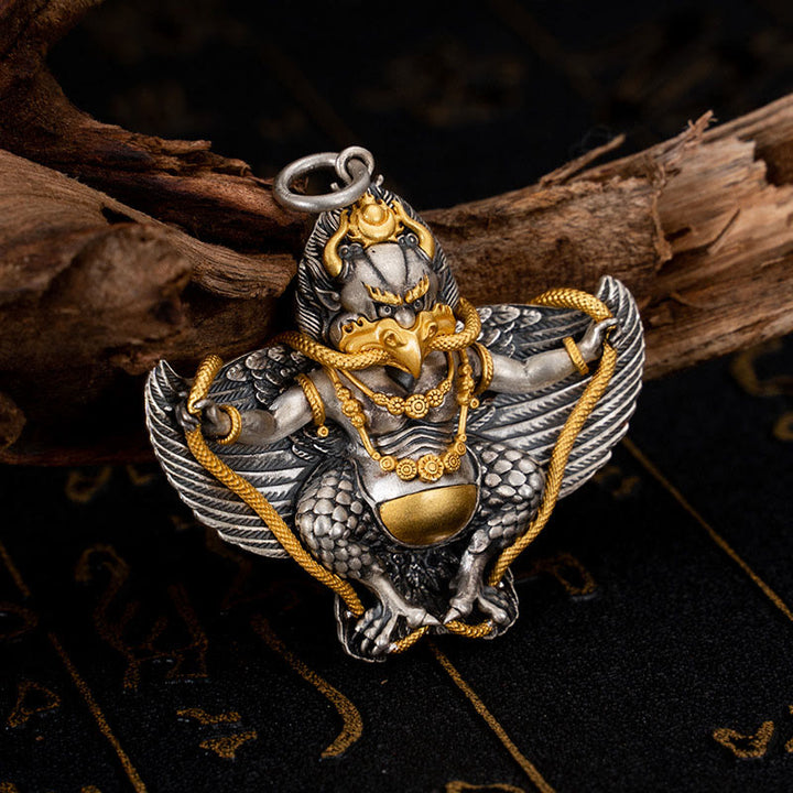 Buddha Stones 925 Sterling Silver Tibetan Garuda Bird Wisdom Necklace Pendant - Garuda(Pendant Only) - image 1