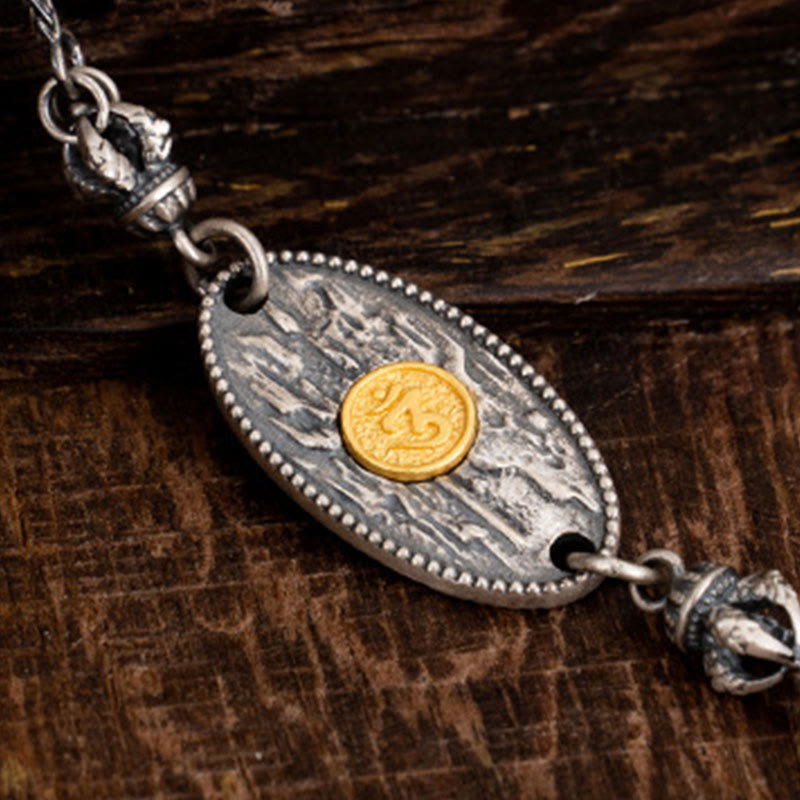 Buddha Stones 925 Sterling Silver Tibetan Zakiram Goddess of Wealth Bodhisattva Tara Om Mani Padme Hum Protection Metal Chain Necklace - image 5