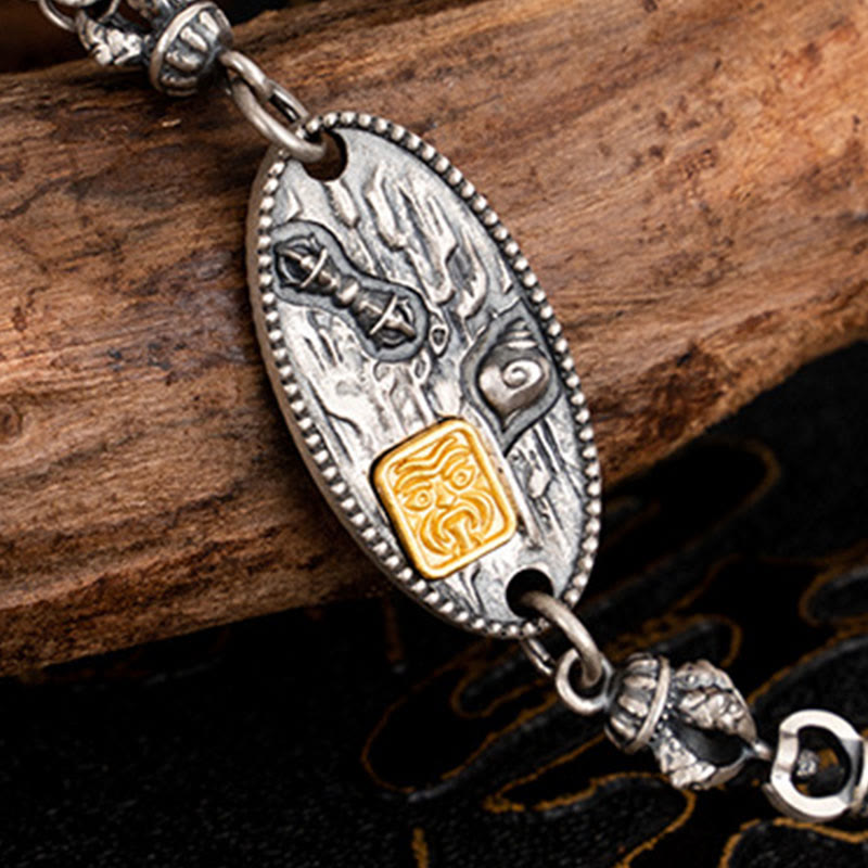 Buddha Stones 925 Sterling Silver Tibetan Zakiram Goddess of Wealth Bodhisattva Tara Om Mani Padme Hum Protection Metal Chain Necklace - image 4