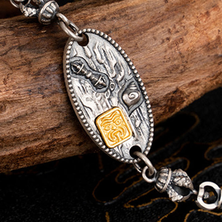 Buddha Stones 925 Sterling Silver Tibetan Zakiram Goddess of Wealth Bodhisattva Tara Om Mani Padme Hum Protection Metal Chain Necklace - image 4