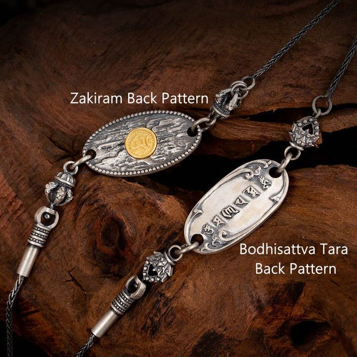 Buddha Stones 925 Sterling Silver Tibetan Zakiram Goddess of Wealth Bodhisattva Tara Om Mani Padme Hum Protection Metal Chain Necklace - image 10