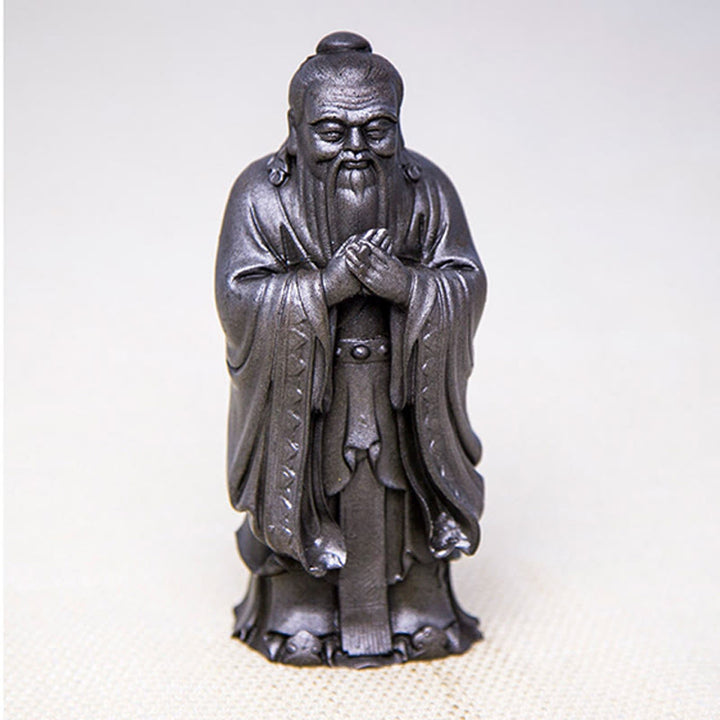Buddha Stones Handmade Confucius Iron Powder Rust Cast Resin Statue Home Decoration - image 24