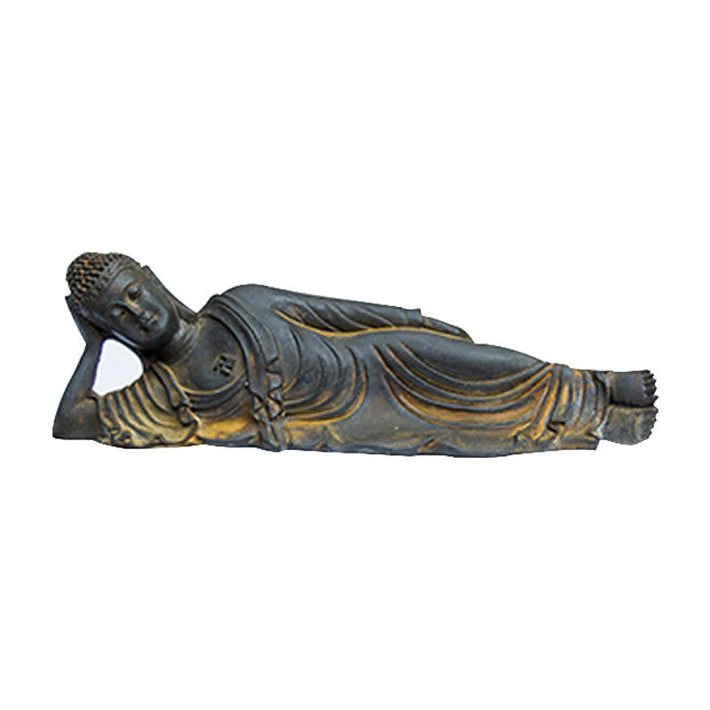 Buddha Stones Reclining Buddha Shakyamuni Iron Powder Rust Cast Resin Statue Home Decoration - image 14