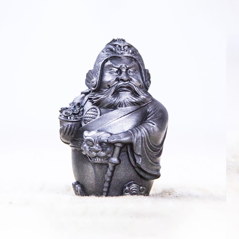 Buddha Stones Handmade Literary Military God of Wealth Iron Powder Rust Cast Resin Statue Home Decoration - Polished Version - Military God of Wealth 7*4.8*4.3cm - image 14
