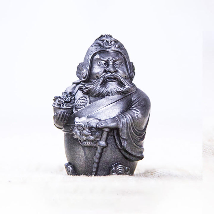 Buddha Stones Handmade Literary Military God of Wealth Iron Powder Rust Cast Resin Statue Home Decoration - Polished Version - Military God of Wealth 7*4.8*4.3cm - image 14