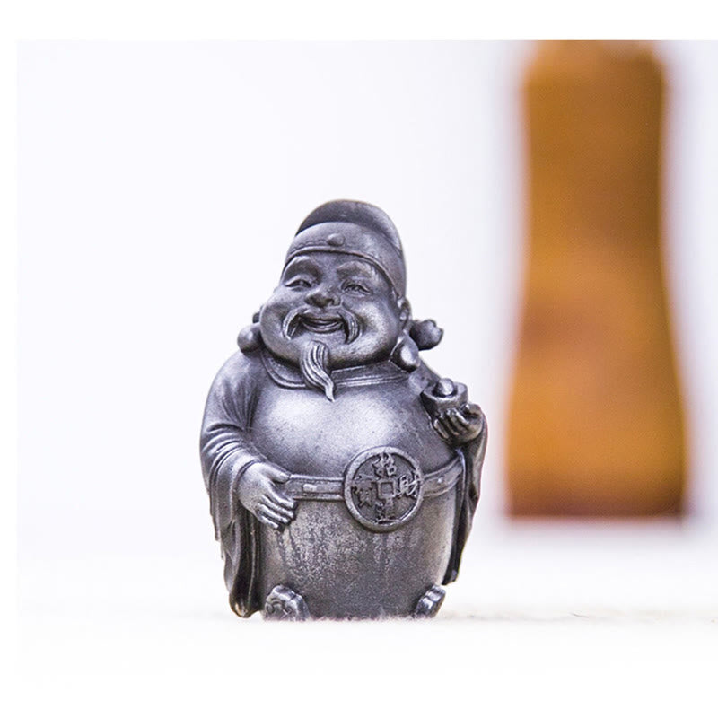 Buddha Stones Handmade Literary Military God of Wealth Iron Powder Rust Cast Resin Statue Home Decoration - image 12