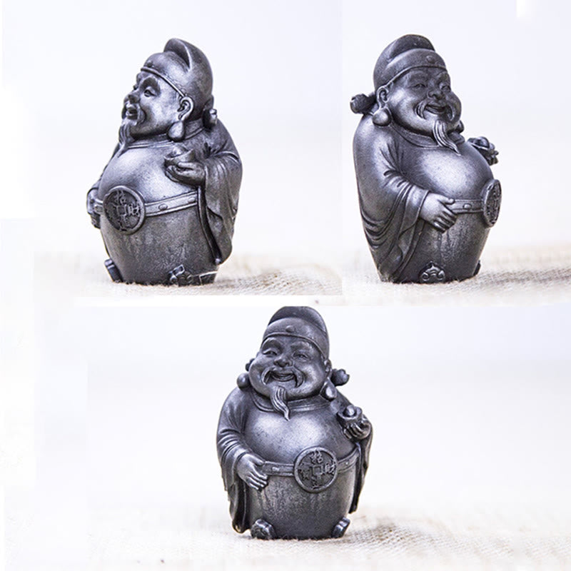 Buddha Stones Handmade Literary Military God of Wealth Iron Powder Rust Cast Resin Statue Home Decoration - image 13