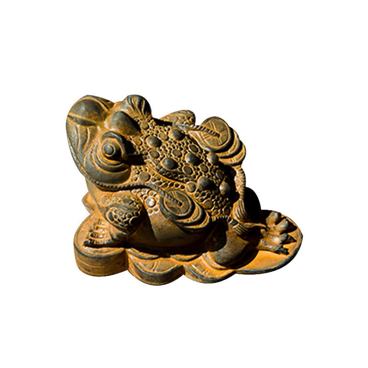 Buddha Stones Handmade Feng Shui Frog Toad Copper Coins Iron Powder Rust Cast Resin Statue Home Decoration - image 10