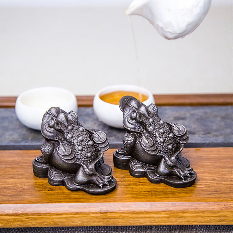 Buddha Stones Handmade Feng Shui Frog Toad Copper Coins Iron Powder Rust Cast Resin Statue Home Decoration - image 31