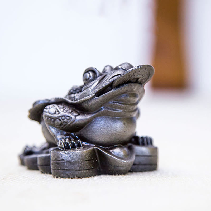 Buddha Stones Handmade Feng Shui Frog Toad Copper Coins Iron Powder Rust Cast Resin Statue Home Decoration - image 26