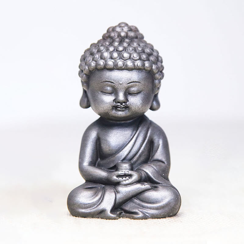 Buddha Stones Handmade Ksitigarbha Kwan Yin Guanyin Avalokitesvara Tathagata Iron Powder Rust Cast Resin Statue Home Decoration - Polished Version - Tathagata 11.5*7.1*5.5cm - image 28