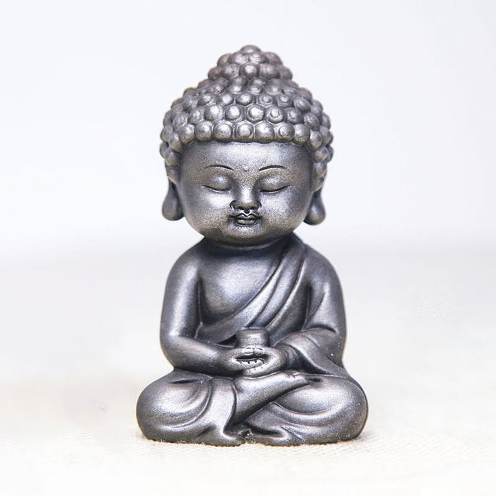 Buddha Stones Handmade Ksitigarbha Kwan Yin Guanyin Avalokitesvara Tathagata Iron Powder Rust Cast Resin Statue Home Decoration