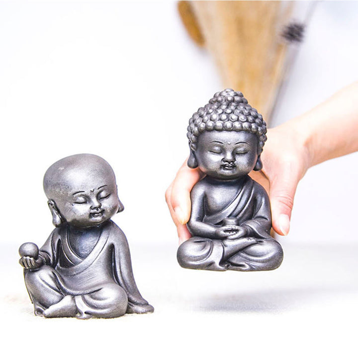 Buddha Stones Handmade Ksitigarbha Kwan Yin Guanyin Avalokitesvara Tathagata Iron Powder Rust Cast Resin Statue Home Decoration - image 37