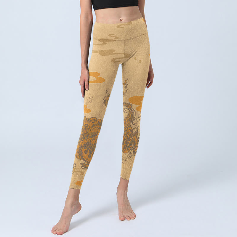 Buddha Stones PiXiu Clouds Pattern Gym Leggings Women's Yoga Pants - image 6