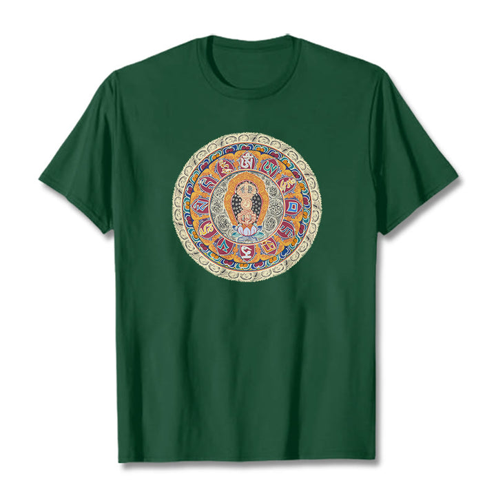 Buddha Stones Dorje Vajra Mandala Buddha Cotton Tee T-shirt