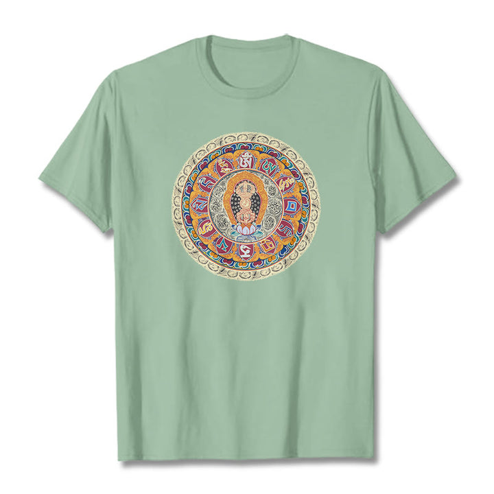 Buddha Stones Dorje Vajra Mandala Buddha Cotton Tee T-shirt