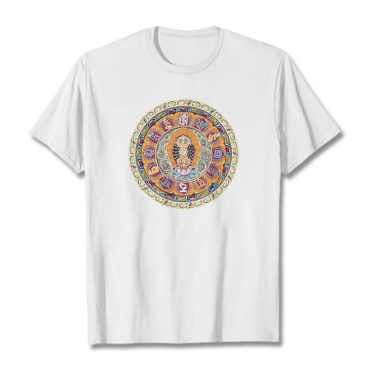 Buddha Stones Dorje Vajra Mandala Buddha Cotton Tee T-shirt