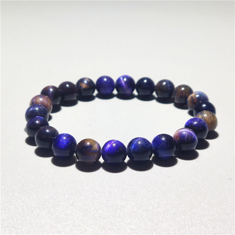 Buddha Stones Various Tiger Eye Confidence Bracelet - Purple Tiger Eye(Wrist Circumference: 14-16cm) - 8mm - image 6