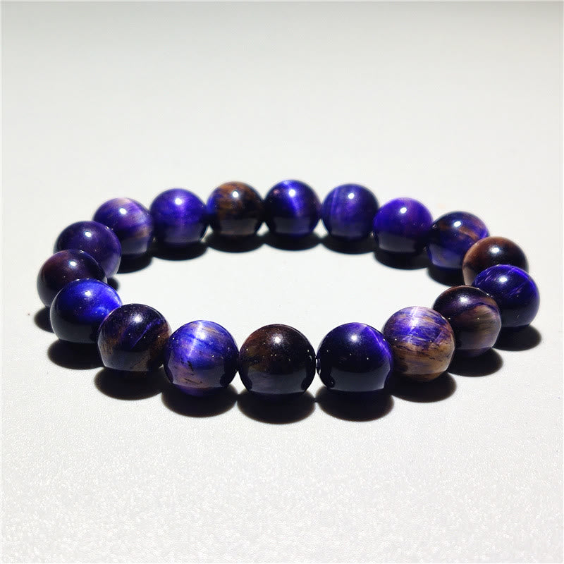 Buddha Stones Various Tiger Eye Confidence Bracelet - Purple Tiger Eye(Wrist Circumference: 14-16cm) - 10mm - image 9