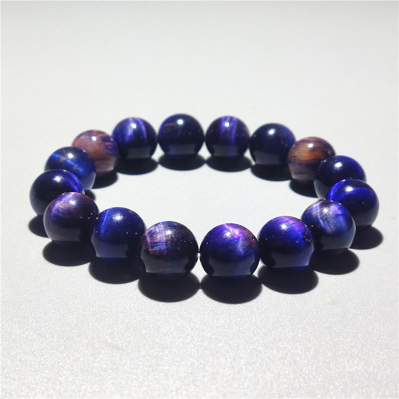 Buddha Stones Various Tiger Eye Confidence Bracelet - Purple Tiger Eye(Wrist Circumference: 14-16cm) - 12mm - image 12