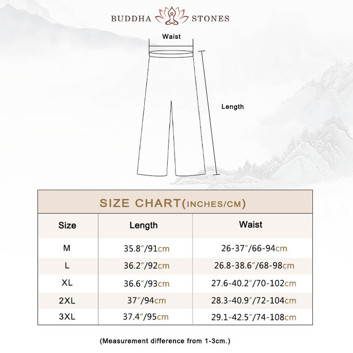 Buddha Stones 2Pcs Three Quarter Sleeve Long Sleeve Shirt Wide Leg Pants Meditation Cotton Linen Clothing Women's Set - image 5
