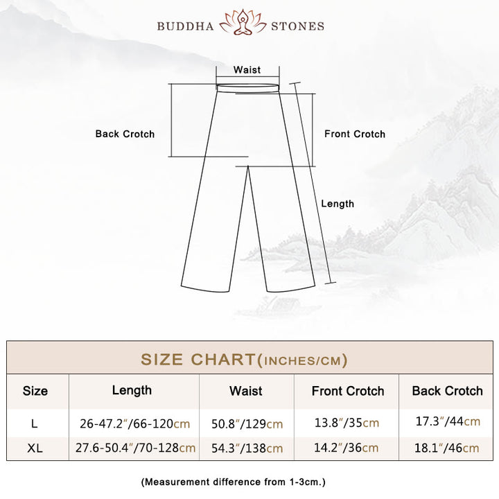 Buddha Stones 2Pcs V-Neck Men's Long Sleeve Shirt Top Pants Meditation Zen Tai Chi Cotton Linen Clothing Set - image 7