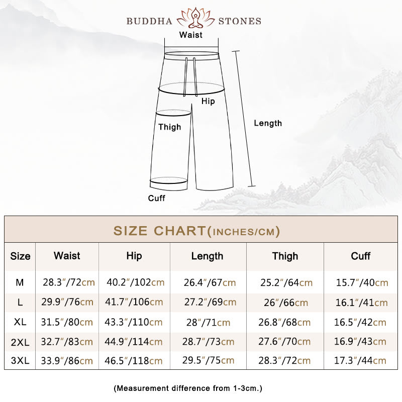 Buddha Stones Men's Solid Color Ramie Linen Drawstring Cropped Pants With Pockets - image 6
