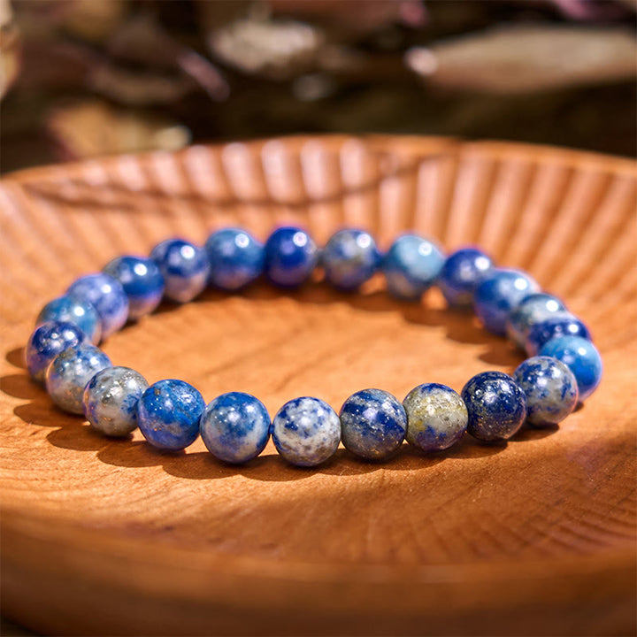 Buddha Stone Various Crystals Malachite Lazurite Lapis Lazuli Hemimorphite Calmness Bracelet - Dark Lazurite(Wrist Circumference: 14-16cm) - image 39