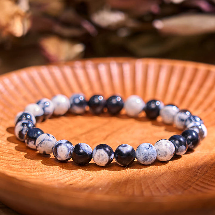 Buddha Stone Various Crystals Malachite Lazurite Lapis Lazuli Hemimorphite Calmness Bracelet - Orca Agate(Wrist Circumference: 14-16cm) - image 57