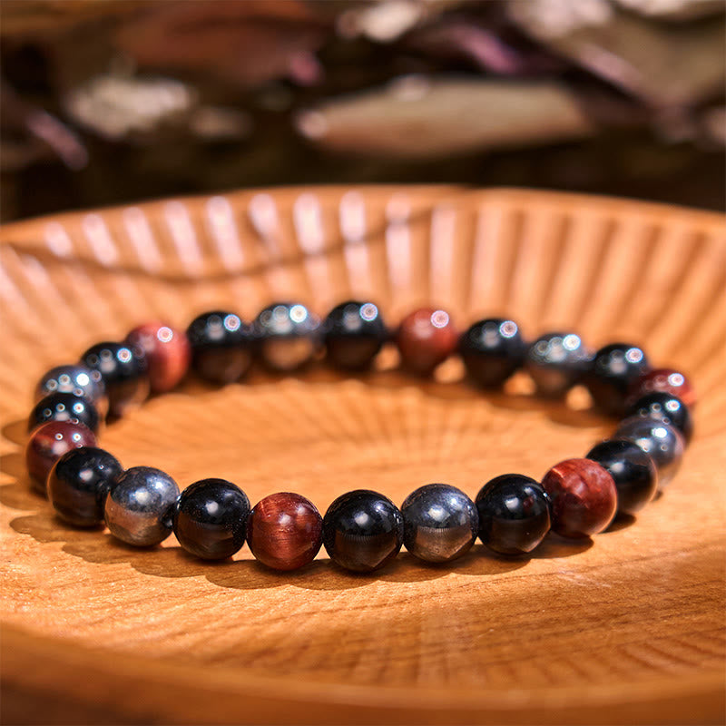Buddha Stone Various Crystals Malachite Lazurite Lapis Lazuli Hemimorphite Calmness Bracelet - Red Tiger Eye Obsidian Hematite(Wrist Circumference: 14-18cm) - image 72
