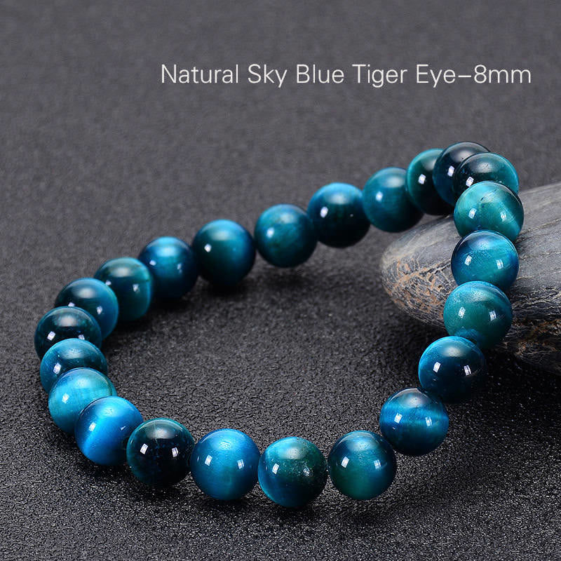 Buddha Stone Various Crystals Malachite Lazurite Lapis Lazuli Hemimorphite Calmness Bracelet - Blue Tiger Eye(Wrist Circumference: 14-16cm) - image 128