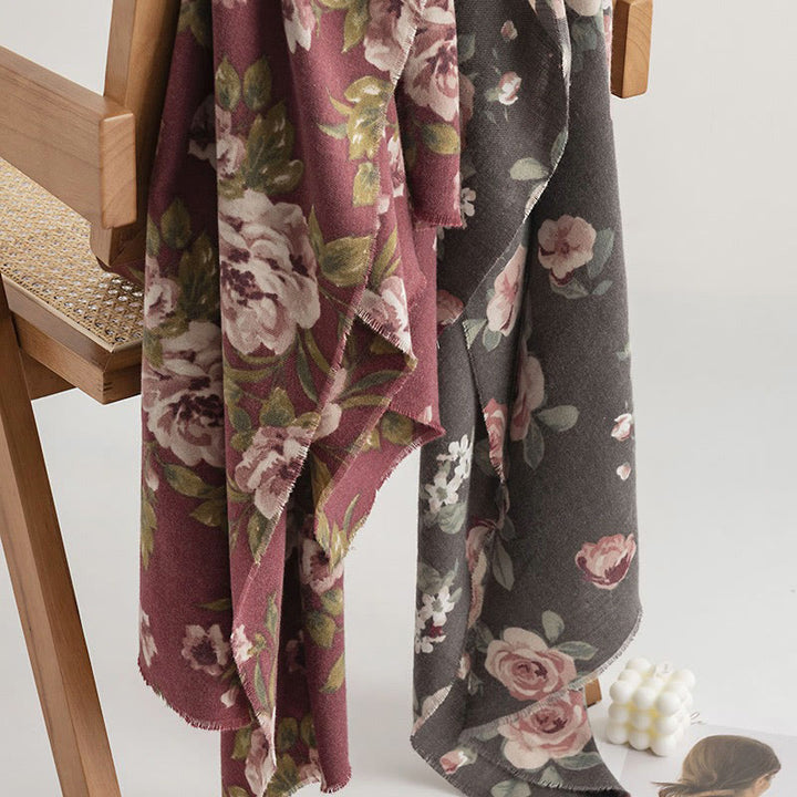 Buddha Stones Tibetan Shawl Garden Rose Fall Winter Cozy Travel Scarf Wrap - image 5