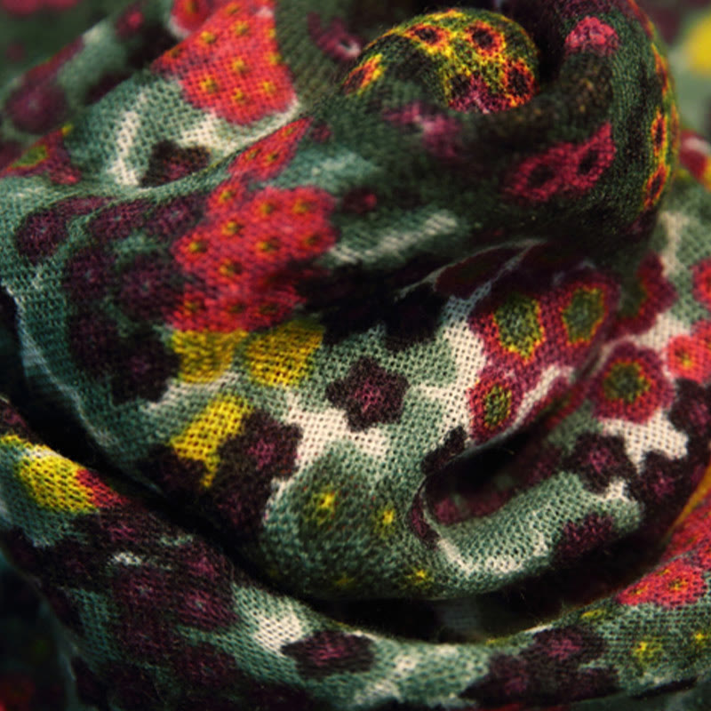 Buddha Stones Tibetan Vintage Palace Oil Painting Flowers Shawl Winter Cozy Travel Scarf Wrap - image 10