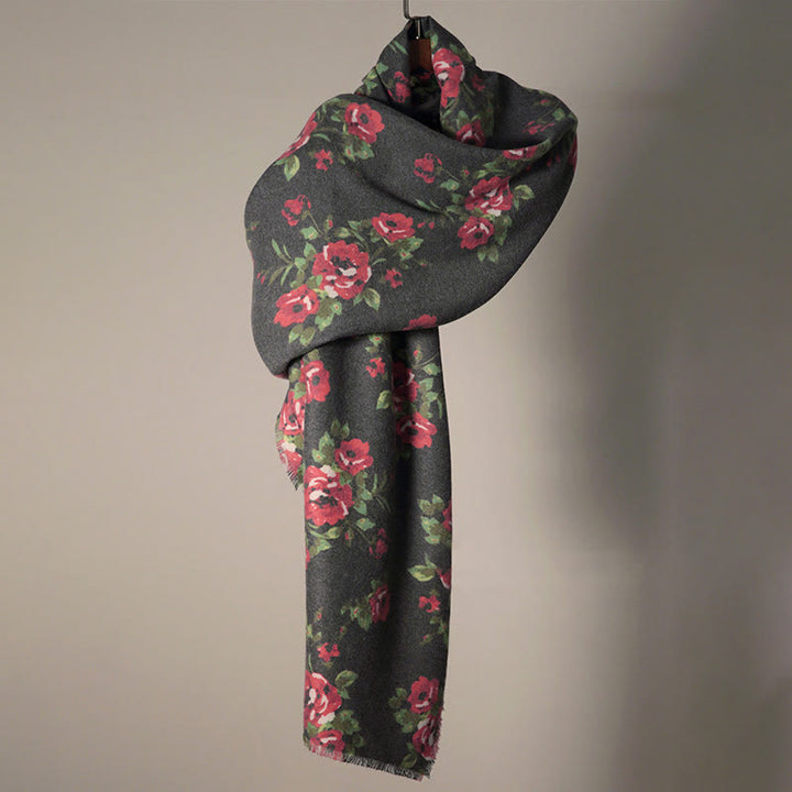 Buddha Stones Tibetan Rose Flower Garden Shawl Fall Winter Cozy Scarf Wrap  - image 6