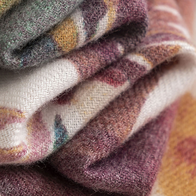 Buddha Stones Tibetan Sweet Colorful Flower Print Shawl Fall Winter Soft Scarf Wrap - image 17
