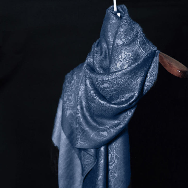 Buddha Stones Tibetan Cashew Jacquard Tassels Shawl Spring Fall Winter Warm Cozy Scarf Wrap - image 11