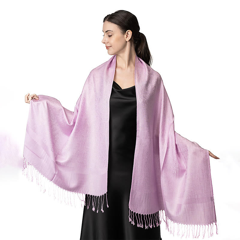 Buddha Stones Tibetan Cashew Jacquard Tassels Shawl Spring Fall Winter Warm Cozy Scarf Wrap