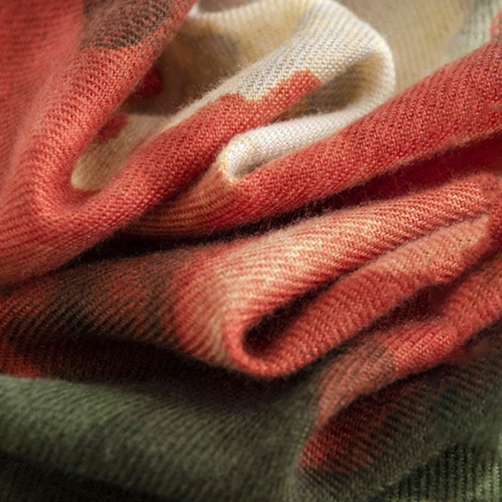 Buddha Stones Tibetan Chinese Retro Ink Painting Flower Print Shawl Fall Winter Cozy Warm Scarf Wrap - image 5