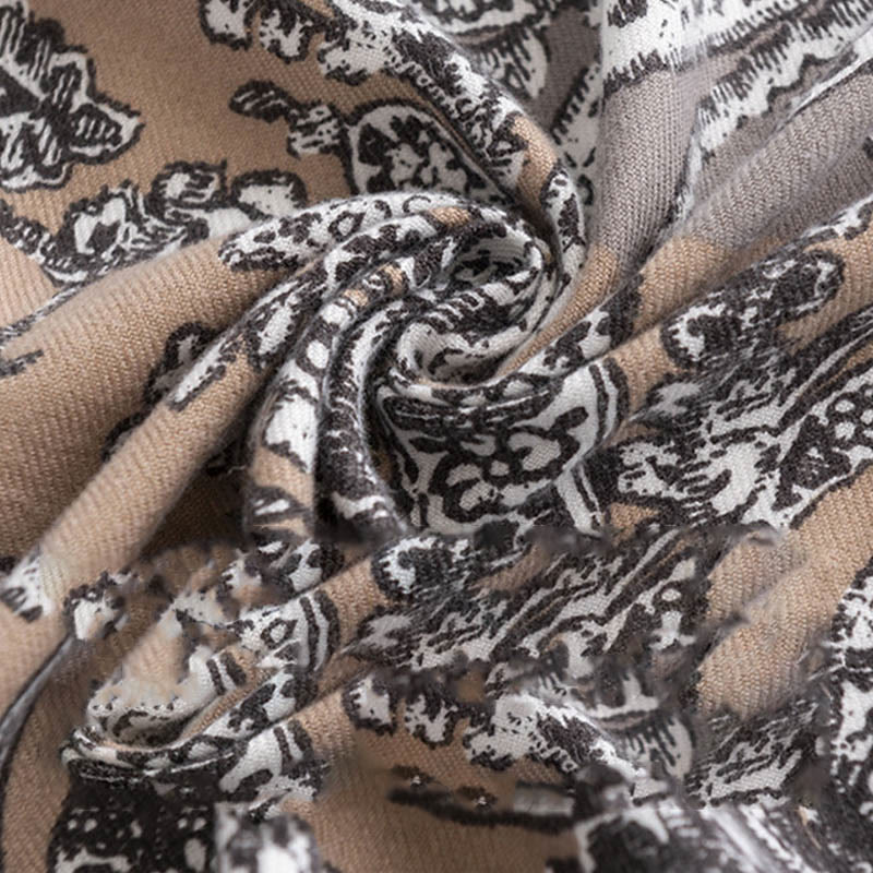 Buddha Stones Tibetan Ethnic Flower Print Shawl Fall Winter Soft Warm Scarf Wrap - image 4