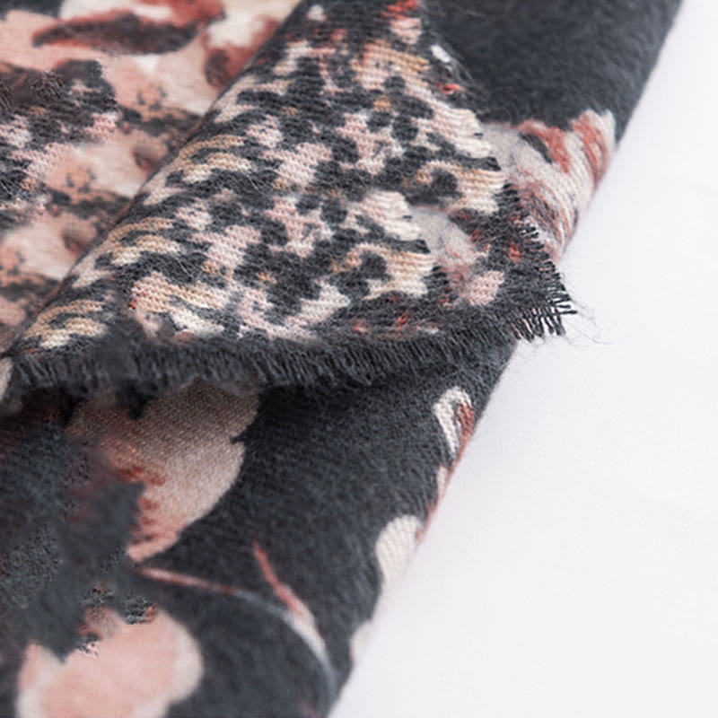 Buddha Stones Tibetan Blooming Chrysanthemum Rose Flower Print Shawl Fall Winter Soft Warm Scarf Wrap - image 4