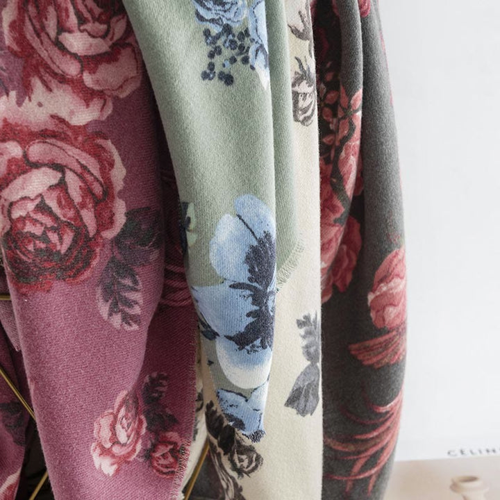 Buddha Stones Tibetan Shawl Garden Style Rose Flower Print Fall Winter Soft Warm Scarf Wrap - image 14
