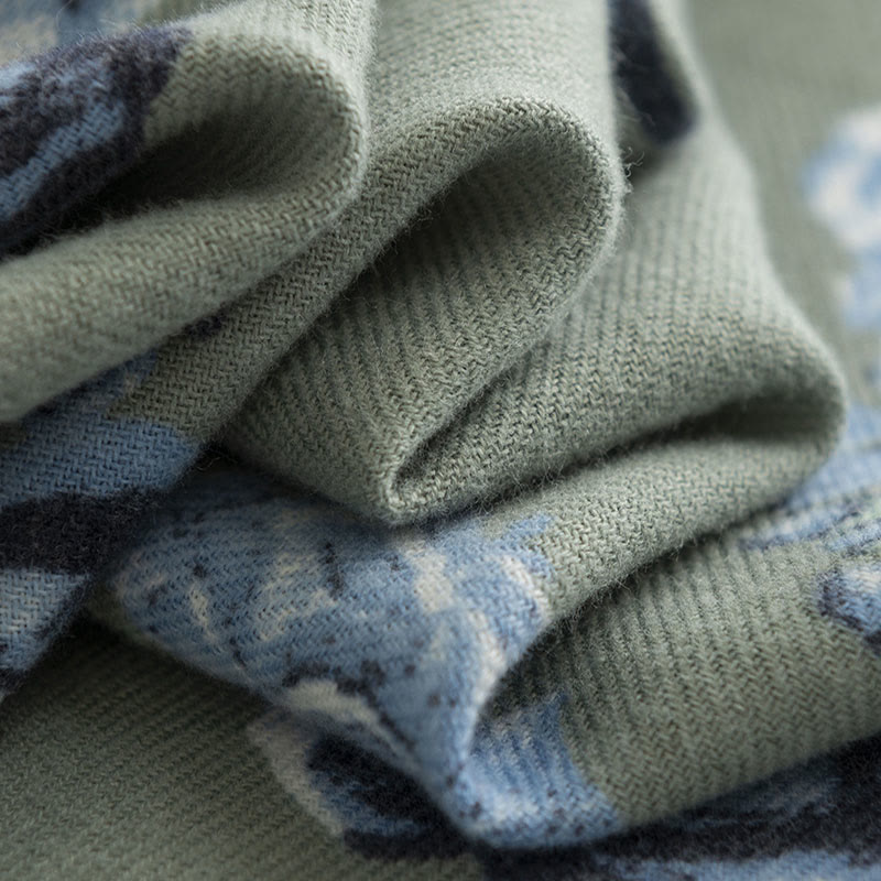 Buddha Stones Tibetan Shawl Garden Style Rose Flower Print Fall Winter Soft Warm Scarf Wrap - image 3