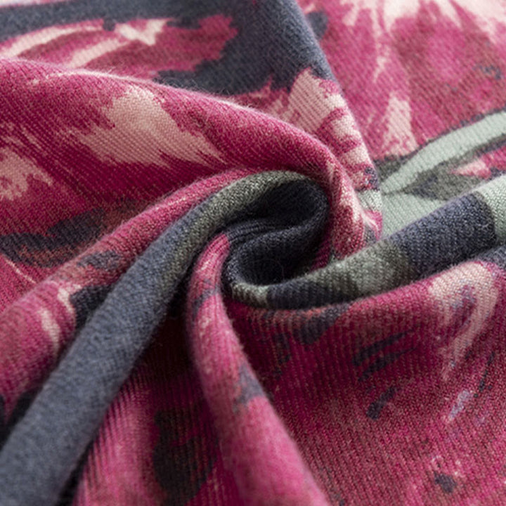 Buddha Stones Tibetan Shawl Elegant Flower Print Fall Winter Soft Warm Scarf Wrap - image 8