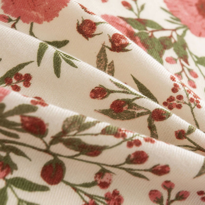 Buddha Stones Tibetan Shawl Elegant Sweet Style Big Flower Leaves Print Fall Winter Soft Warm Scarf Wrap - image 6