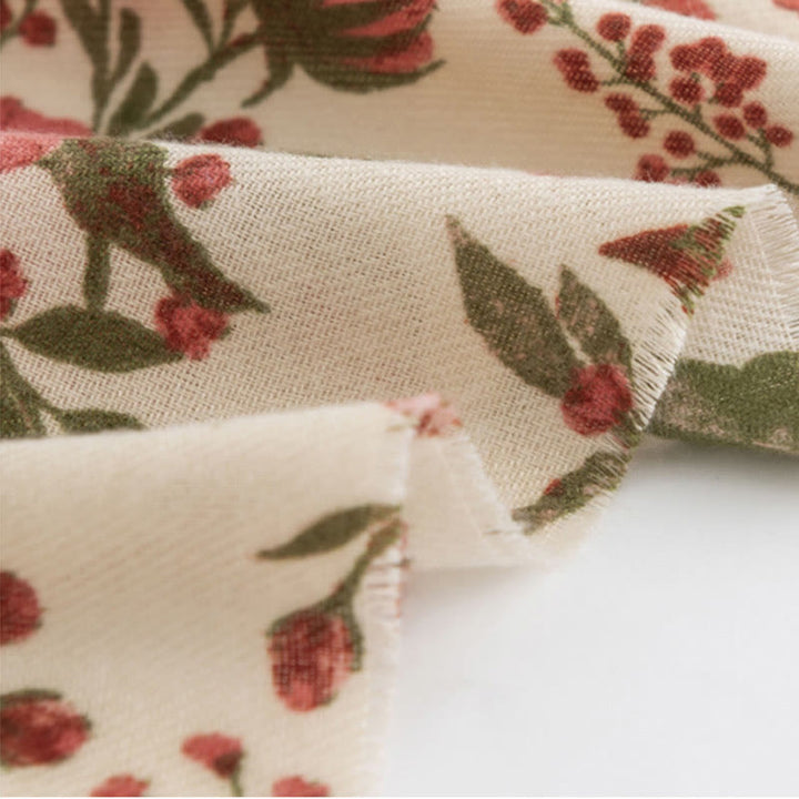 Buddha Stones Tibetan Shawl Elegant Sweet Style Big Flower Leaves Print Fall Winter Soft Warm Scarf Wrap - image 7